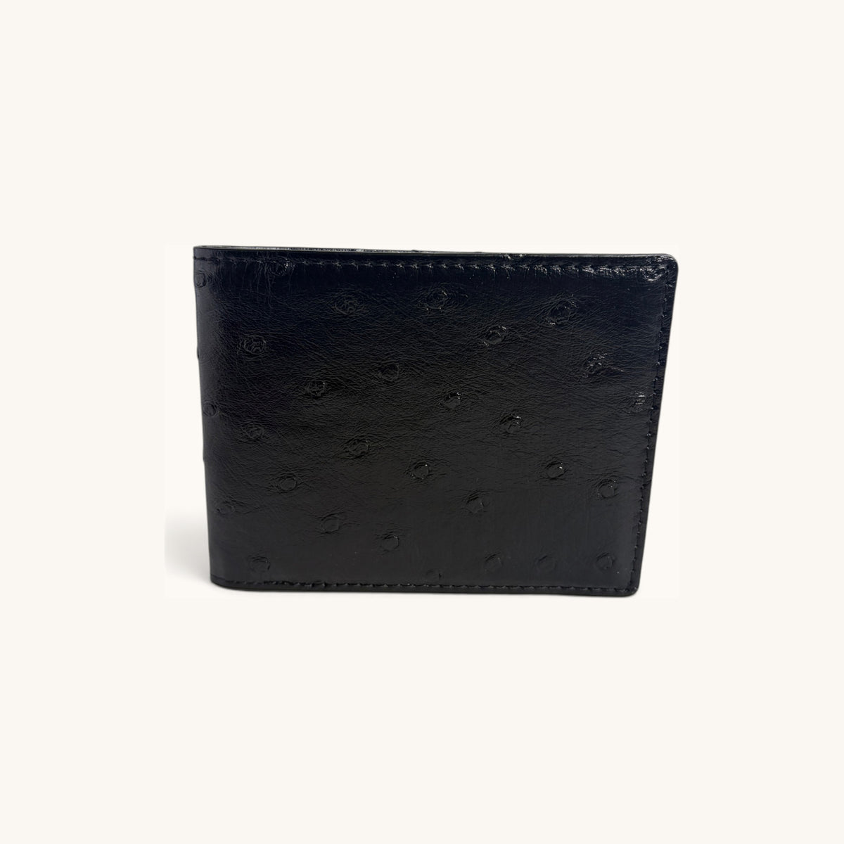 Ostrich Bifold in Black - Executive Leather, Wellington FL