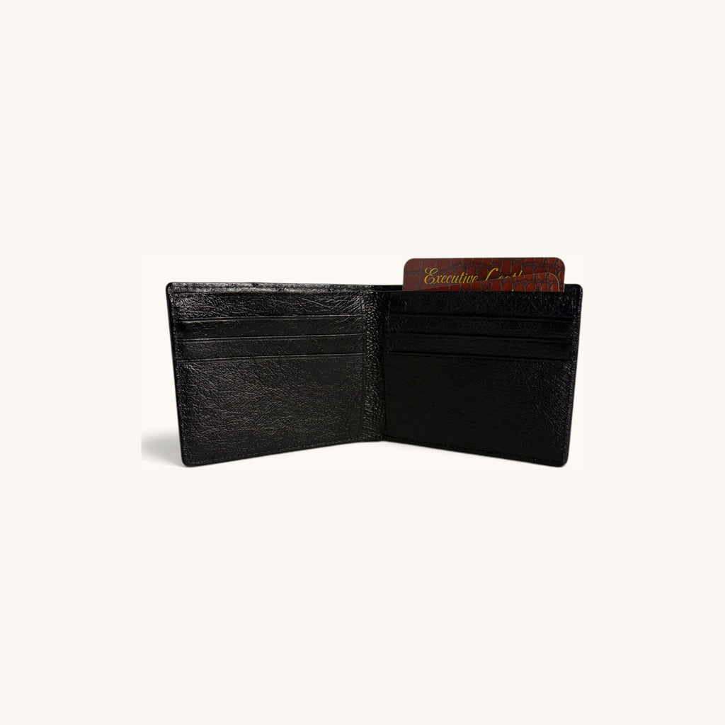 Ostrich Bifold in Black - Executive Leather, Wellington FL