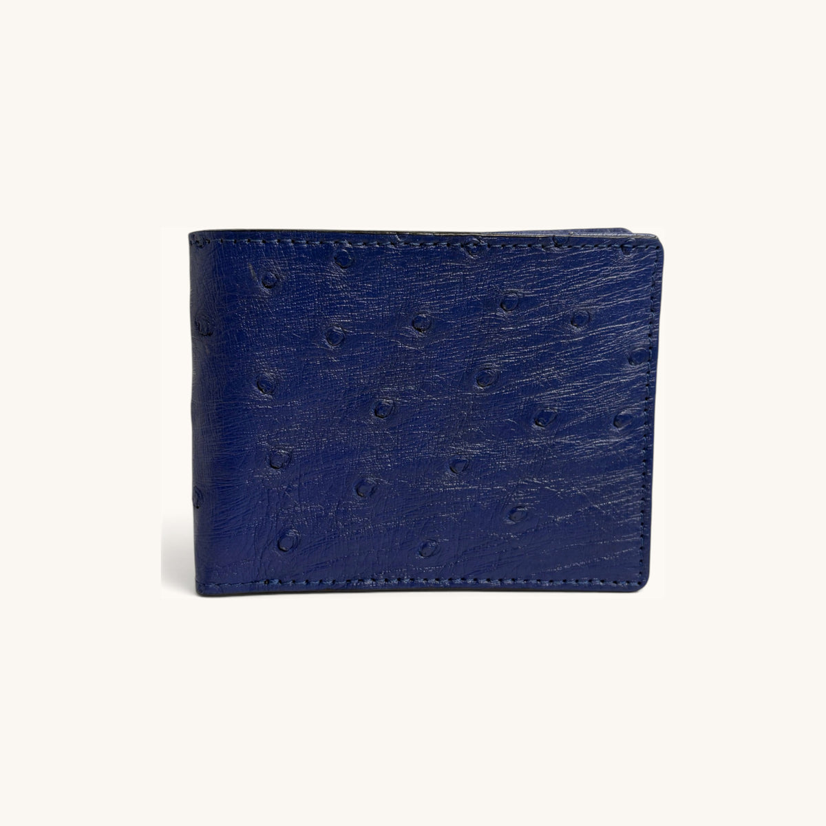Ostrich Bifold in Blue - Executive Leather, Wellington FL