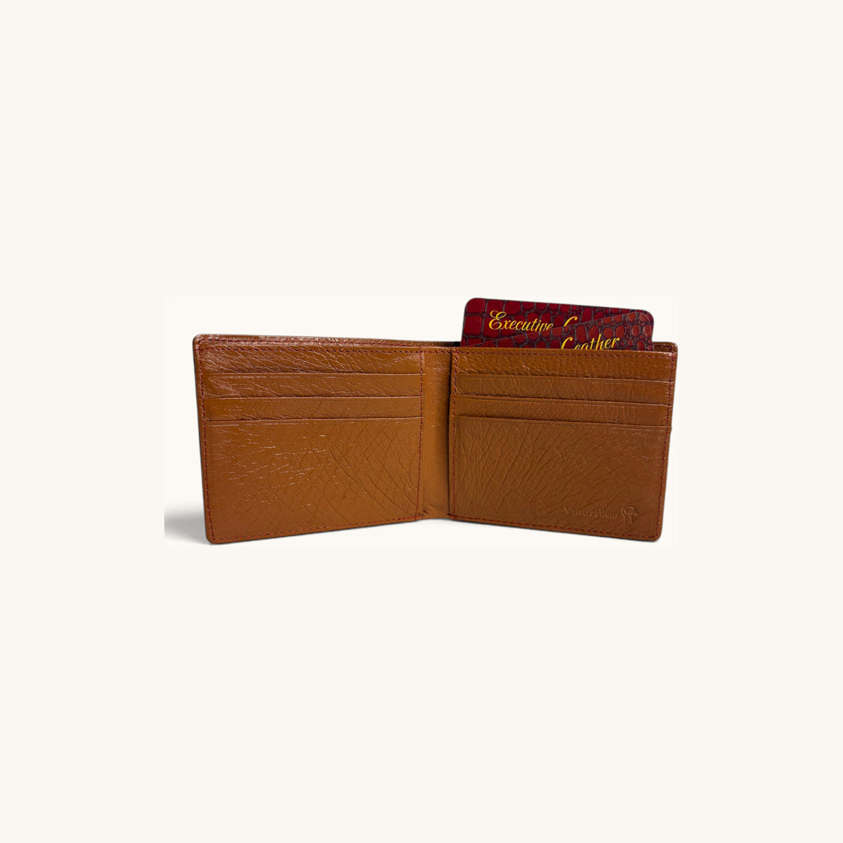 Ostrich Bifold in Cognac - Executive Leather, Wellington FL