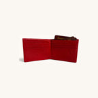 Ostrich Bifold in Red - Executive Leather, Wellington FL
