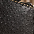 Ostrich Shoulder Bag, close-up of the ostrich quill grain