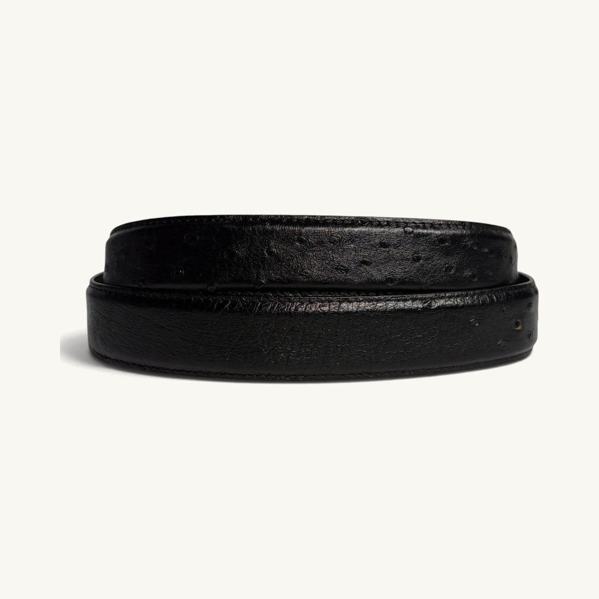 Ostrich Skin Strap - Black Ostrich Skin Strap