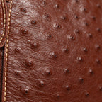 Ostrich Tote, close-up of the ostrich quill grain