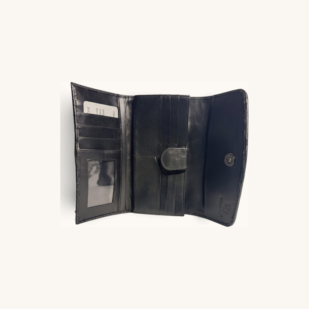 Python Clutch Wallet in Black - Executive Leather, Wellington FL