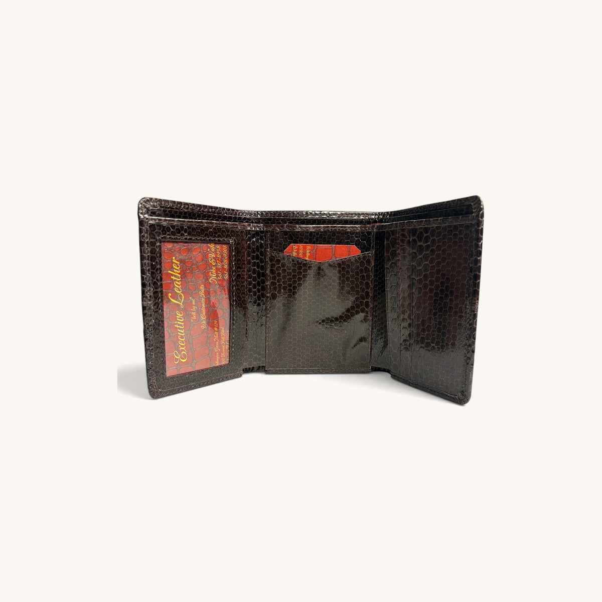 Python Trifold in Grey Brown - Executive Leather, Wellington FL