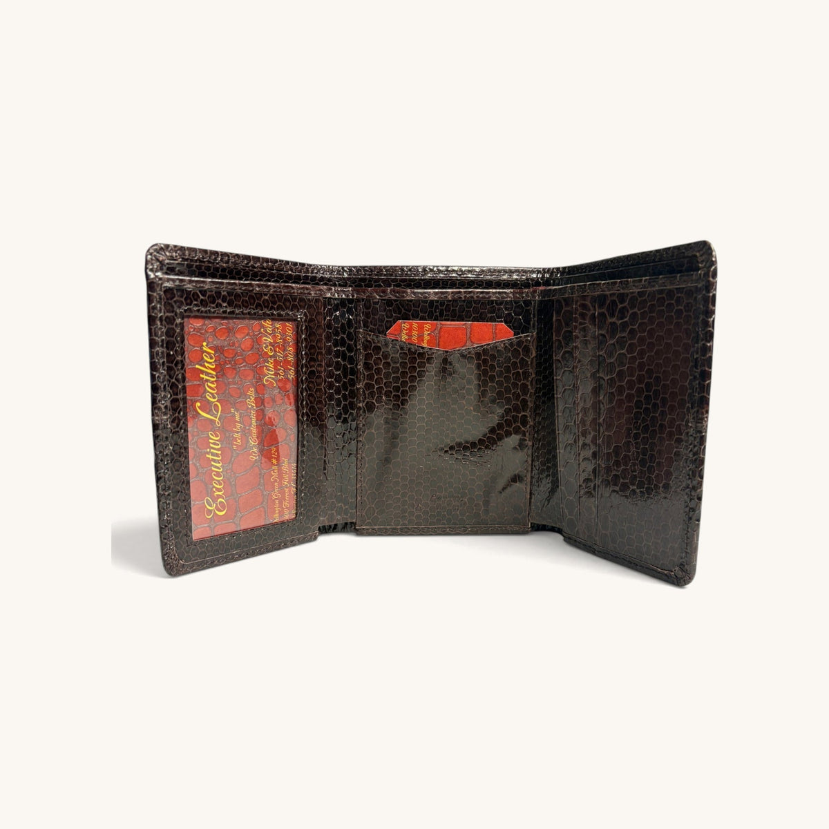 Python Trifold in Grey Brown - Executive Leather, Wellington FL [Grey Brown]