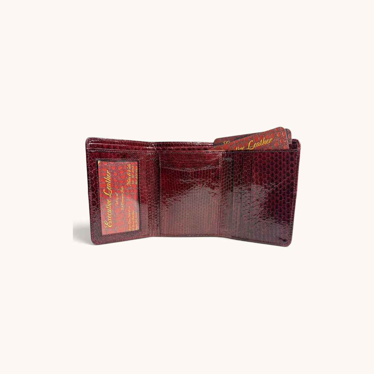 Python Trifold in Dark Red - Executive Leather, Wellington FL