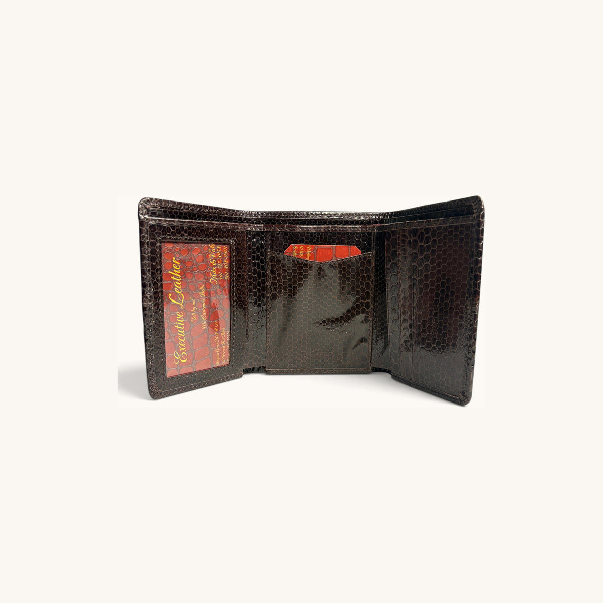 Python Trifold in Grey Brown - Executive Leather, Wellington FL