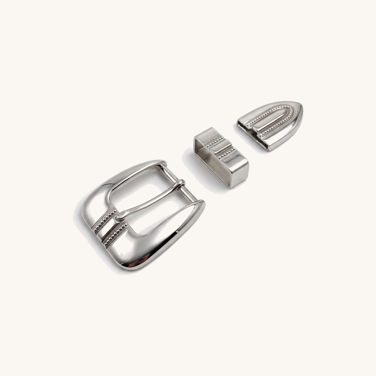 Tapered Buckle Set - Silver Tapered Buckle Set