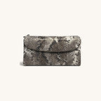Snake-Embossed Clutch in Grey - front [Grey]