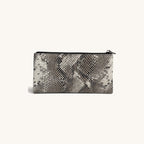 Snake-Embossed Clutch in Grey - back [Grey]