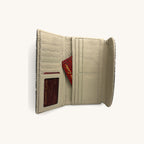 Snake-Embossed Clutch in Grey - inside [Grey]