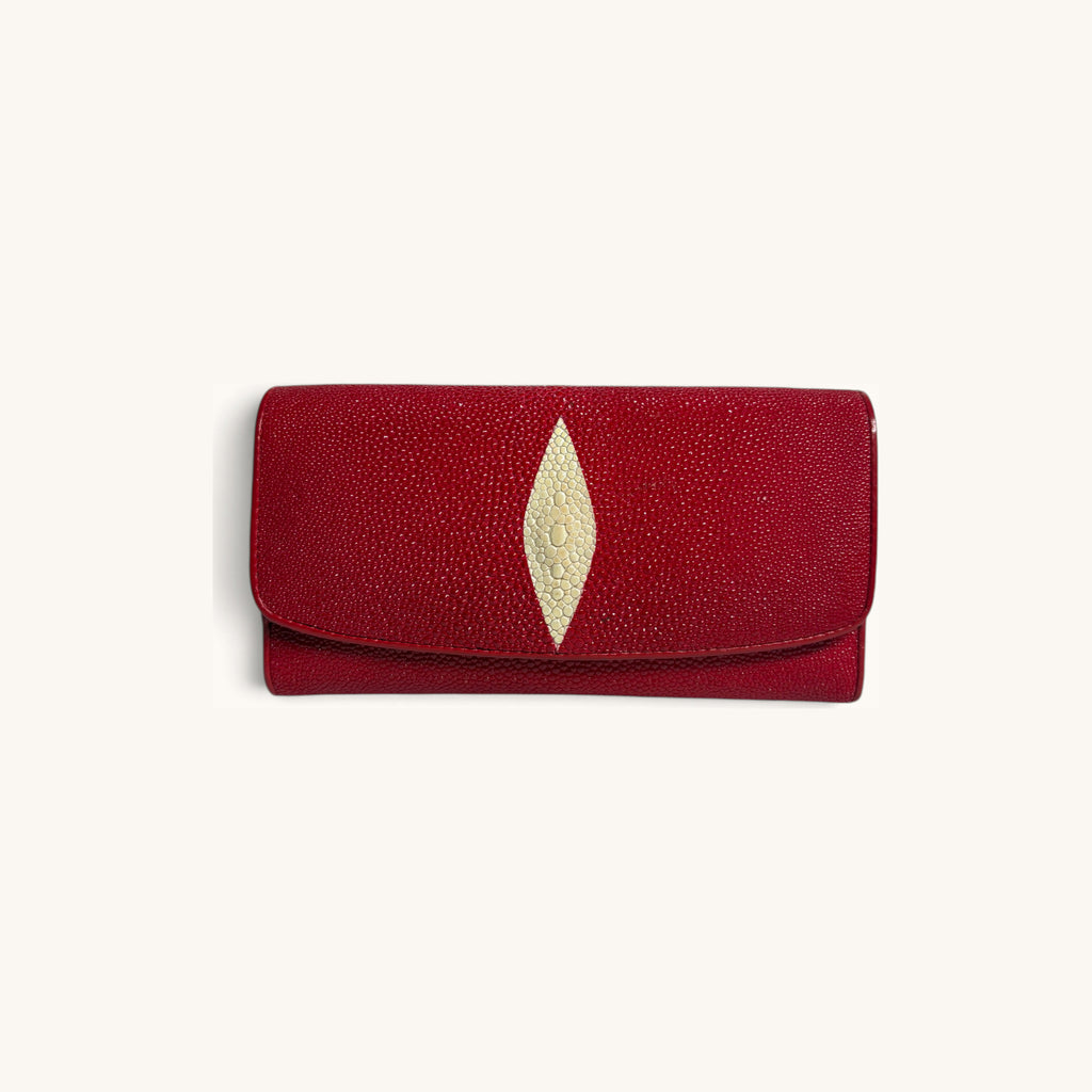 Stingray Clutch Wallet in Red - Executive Leather, Wellington FL