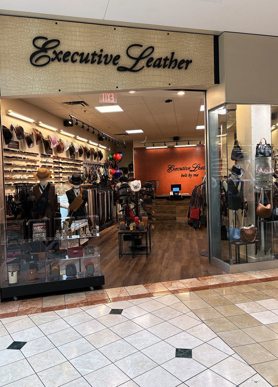 Executive Leather storefront, Suite 129 on the first floor of The Mall at Wellington Green