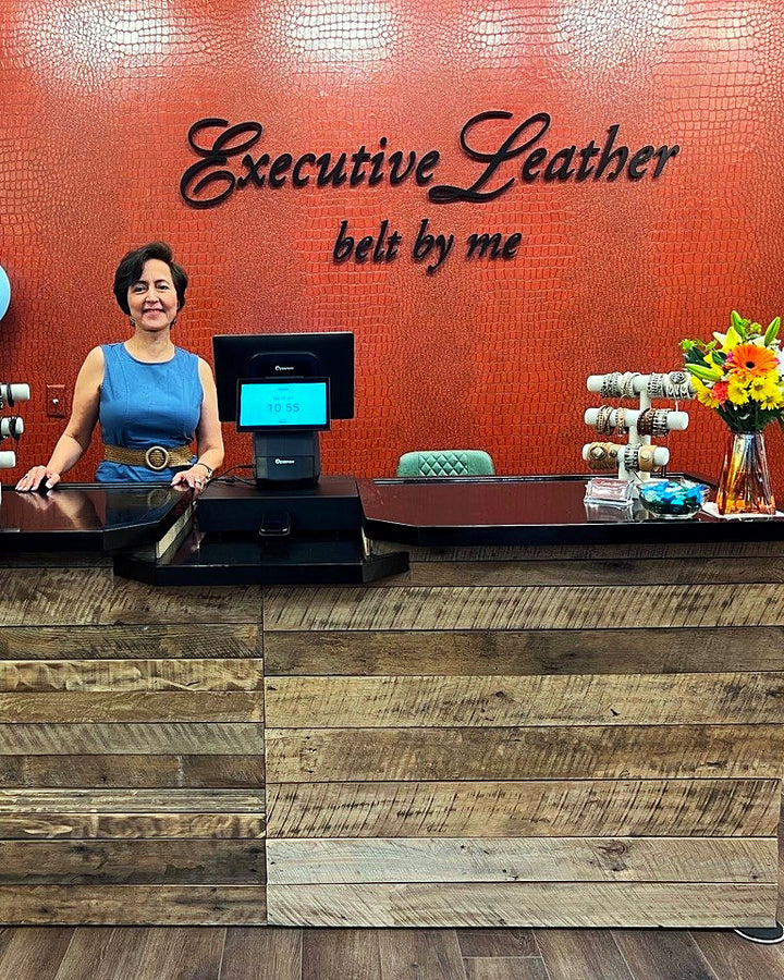 The counter at Executive Leather