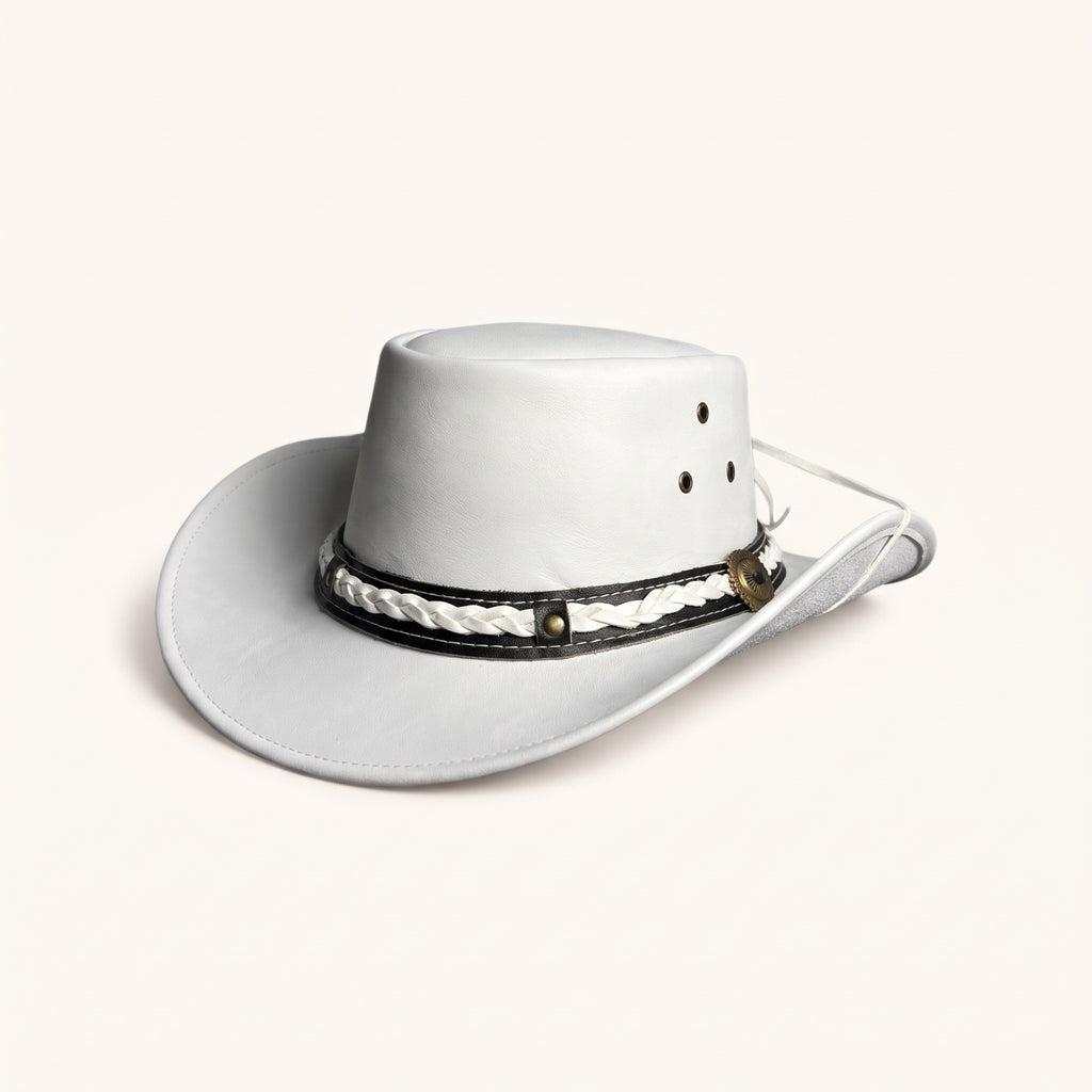 White Leather Cowboy Hat