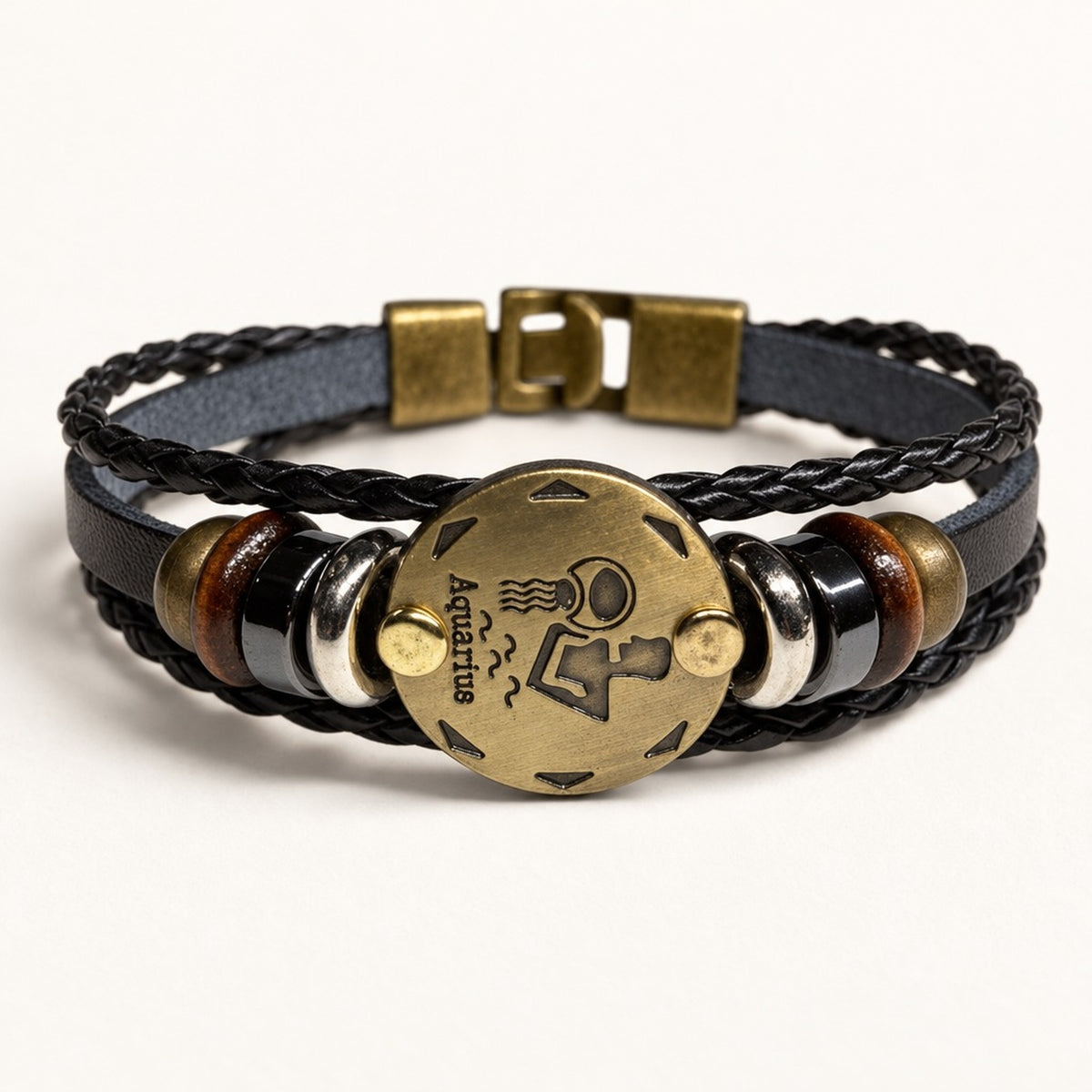 Zodiac Leather Bracelet in Aquarius [Aquarius]