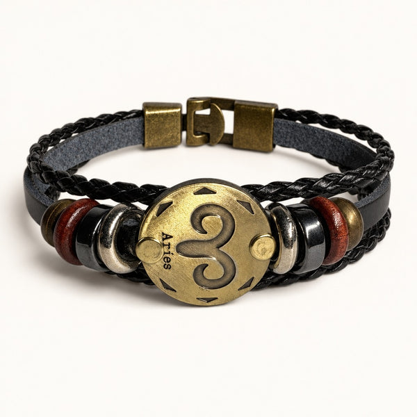 Zodiac Leather Bracelet in Aries [Aries]