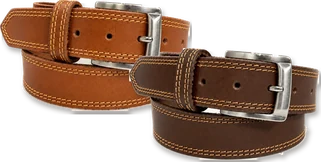 Cognac and Brown Italian One-Piece belts